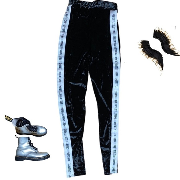 Pretty Little Thing Pajama Bottoms Velvet Size 2 - Picture 2 of 5